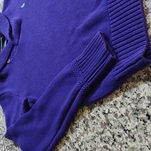 🏷️Ralph Lauren Sport Purple Cowl Neck Button Sweater XL